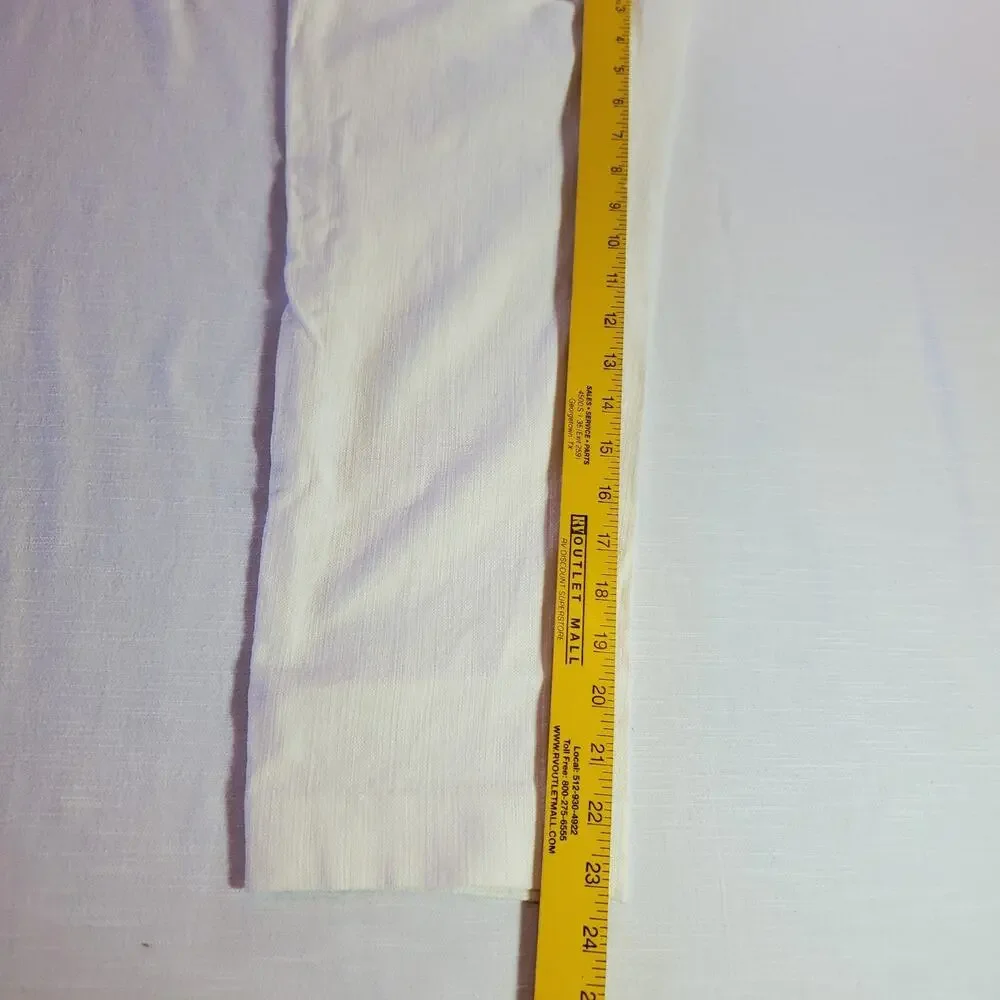 Ann Taylor LOFT Womens Size 2P Marisa Cropped Pants Off White Cream Stretch